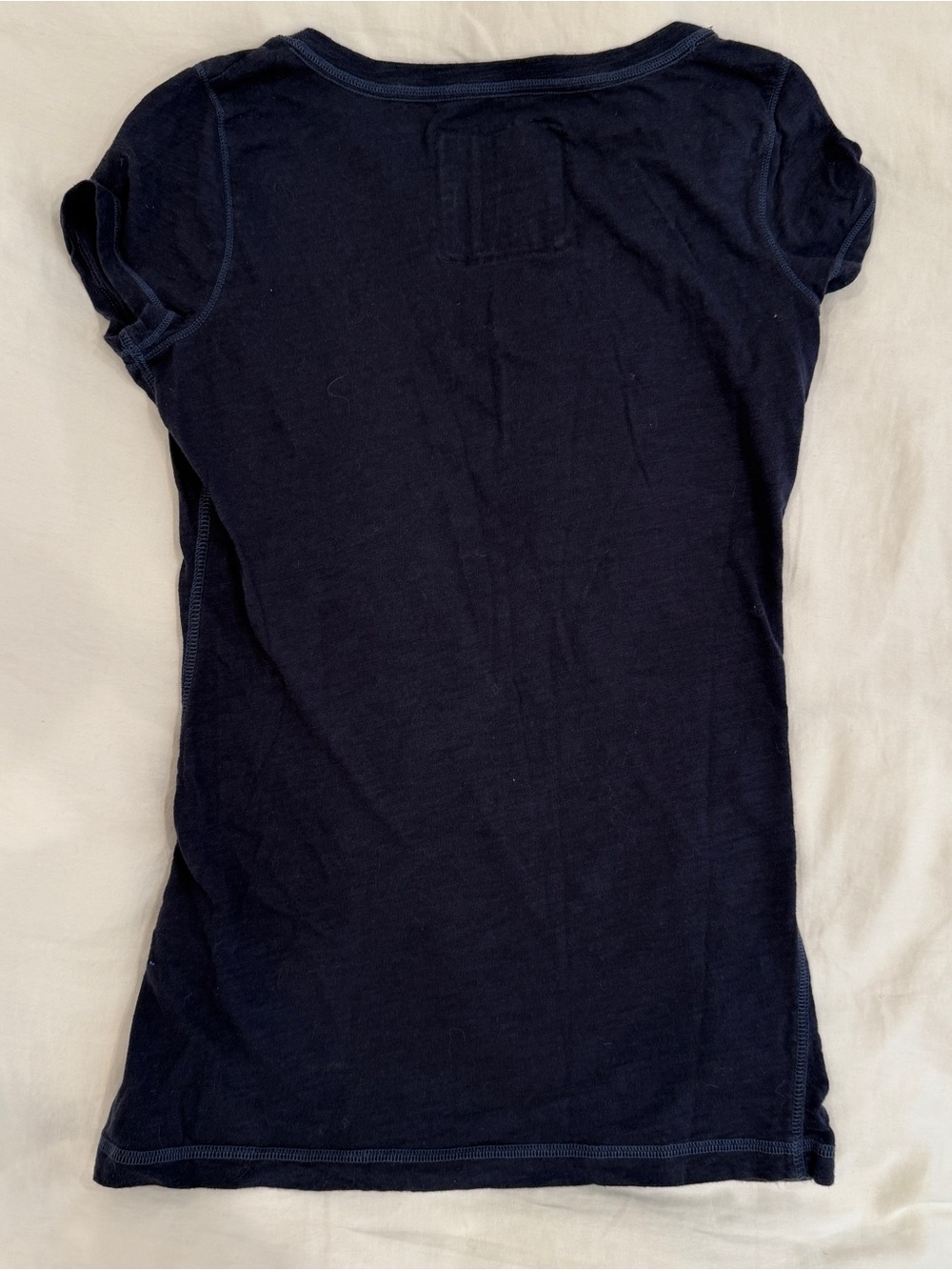 Abercrombie & fitch vintage navy v neck bow top - Picture 2 of 4